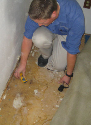 DCR Colorado employee working on mold remediation